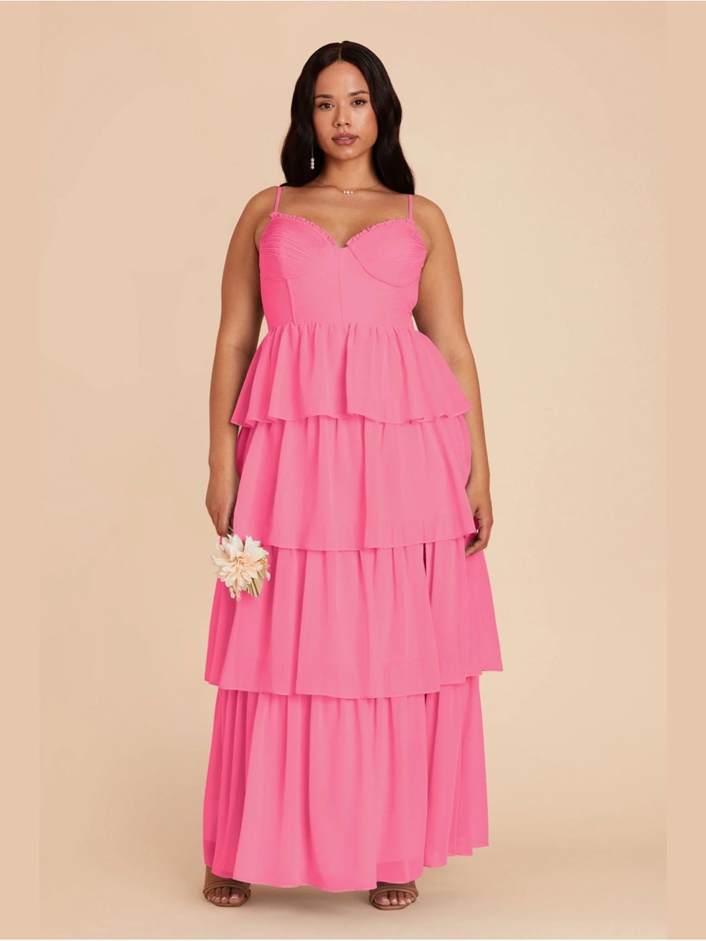 Birdy Grey Lola Dress in Chiffon Bon Bon Pink
